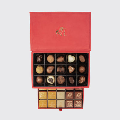 Royal Gift Box Small with assorted chocolates and square-shaped confections inside