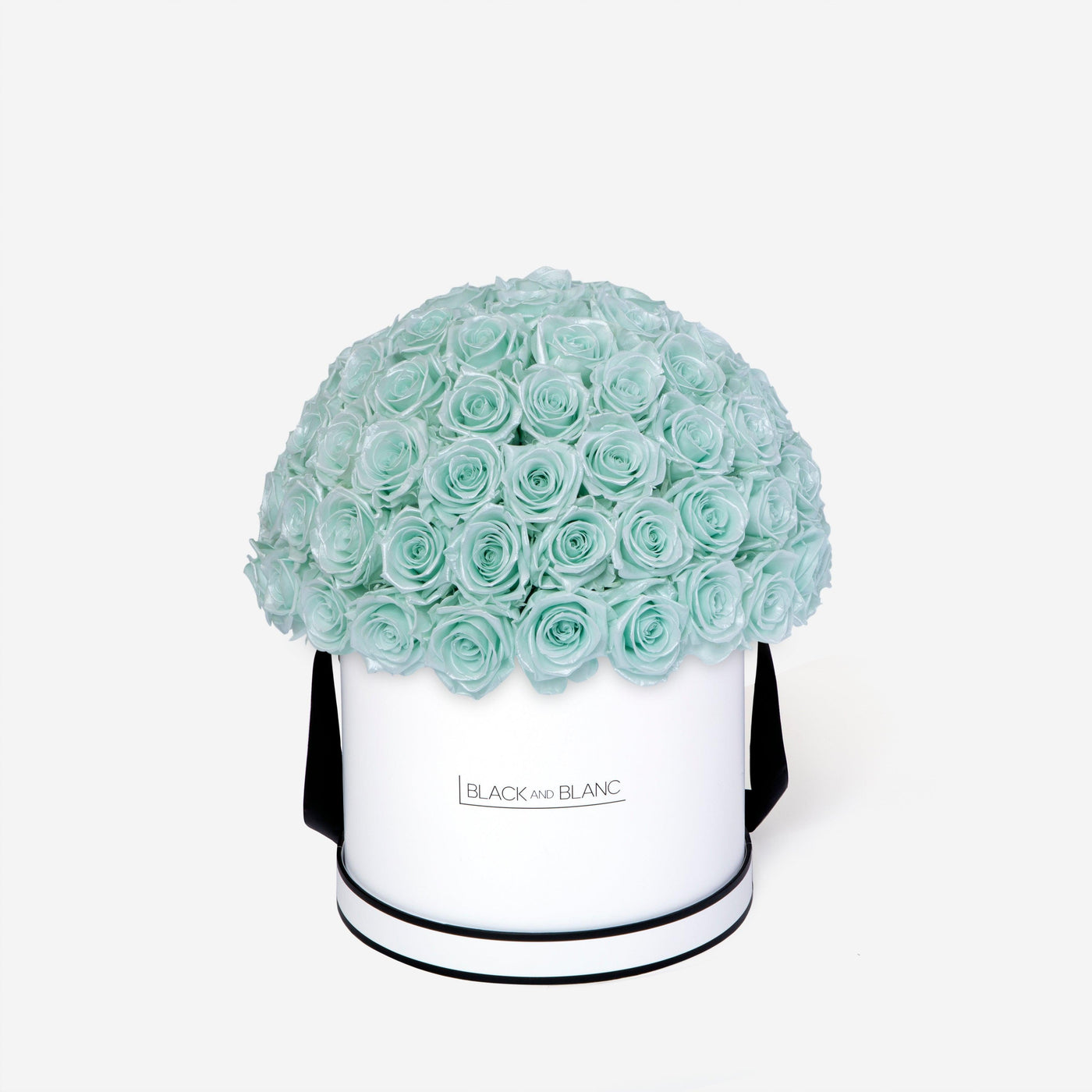 Satin Tiffany Dôme Classic - Infinity Roses - BLACK AND BLANC