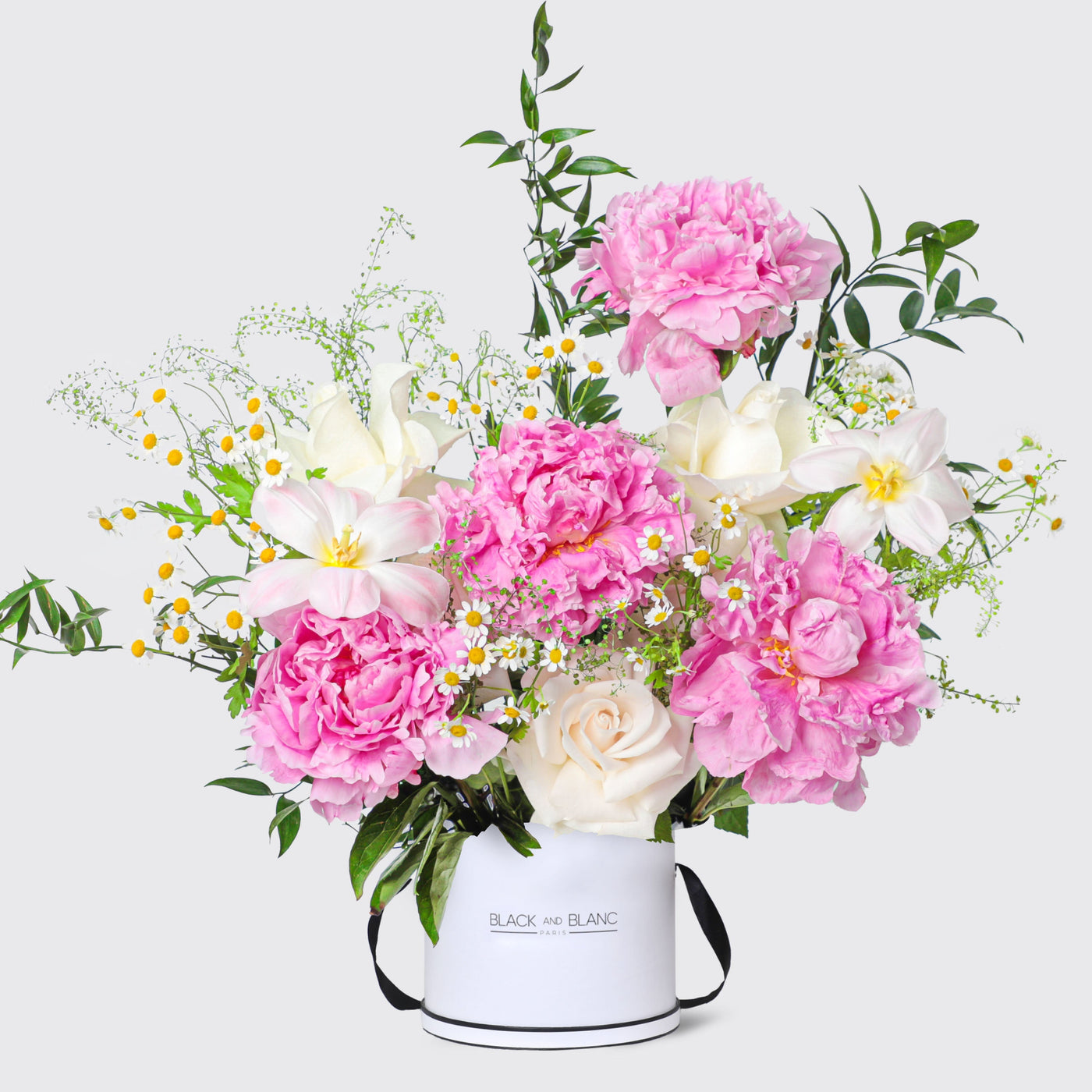 Spring Radiance Peonies in Box - Le Medium / White