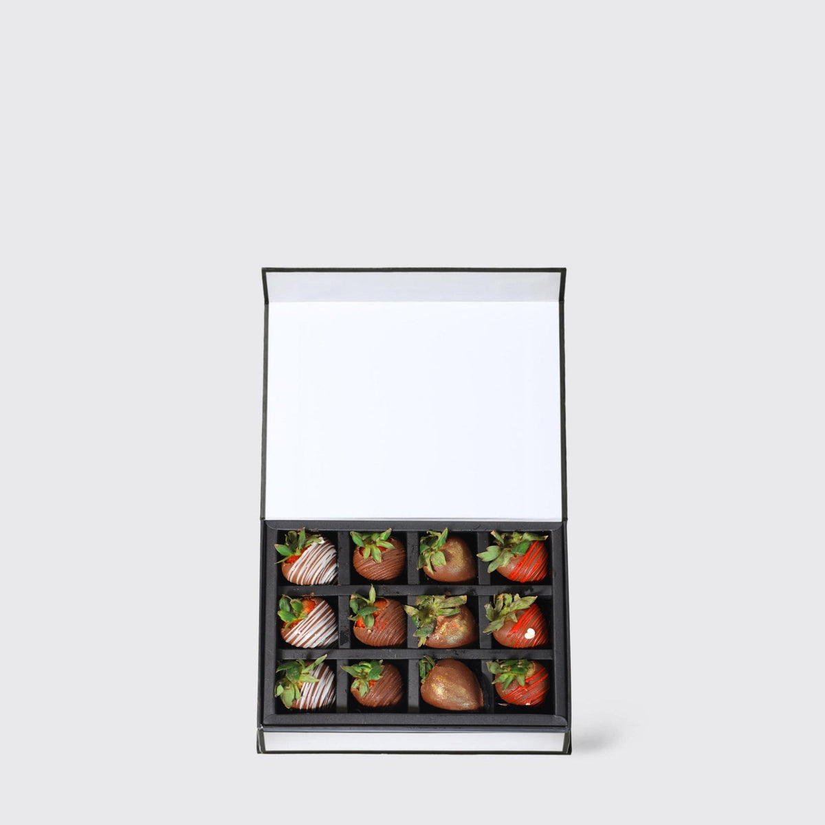 Strawberry dipped in Chocolate - BLACK AND BLANC