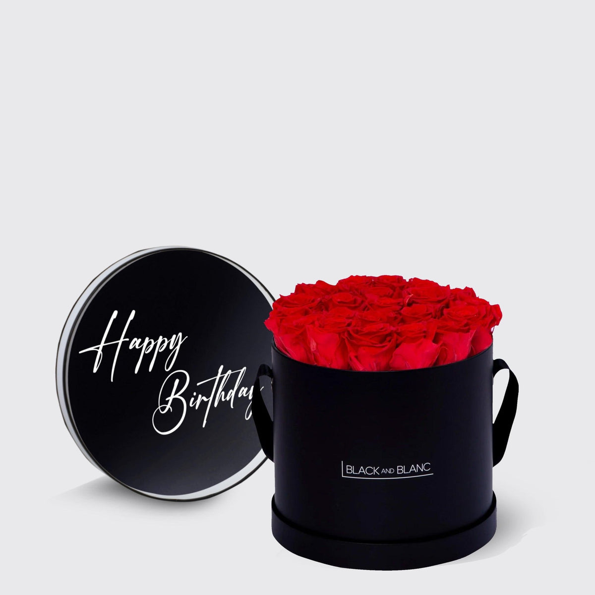 Texte de Fleur - Happy Birthday - Infinity Roses - BLACK AND BLANC