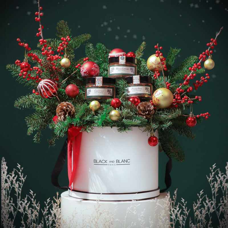 Trffule House - Set of 3 Truffle Nuts Christmas Hamper - BLACK AND BLANC