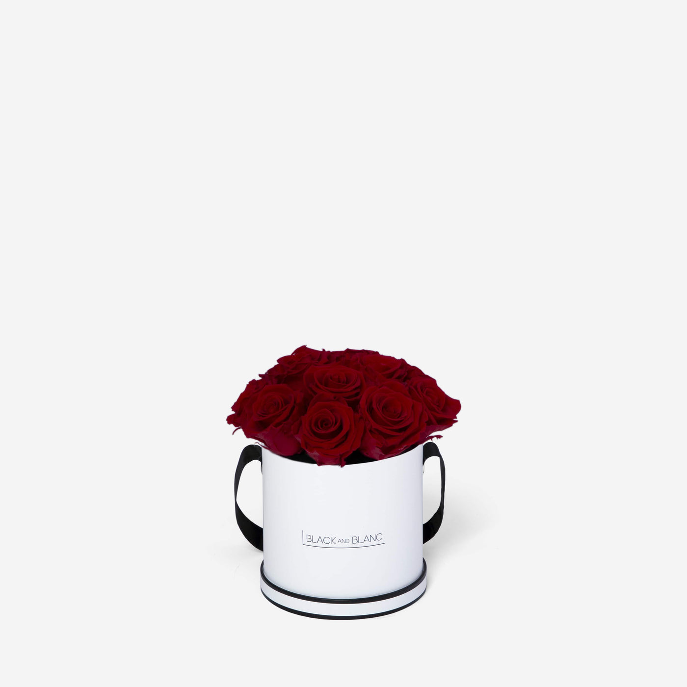 Vibrant Red BouqBox - Infinity Roses - BLACK AND BLANC