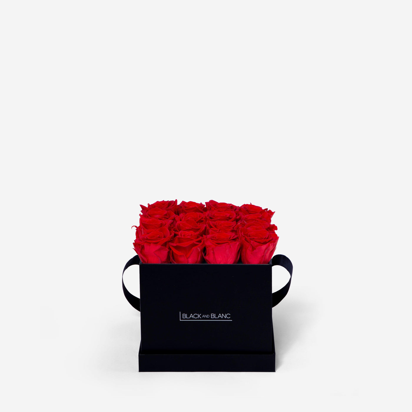 Vibrant Red Square Infinity - Infinity Roses - BLACK AND BLANC