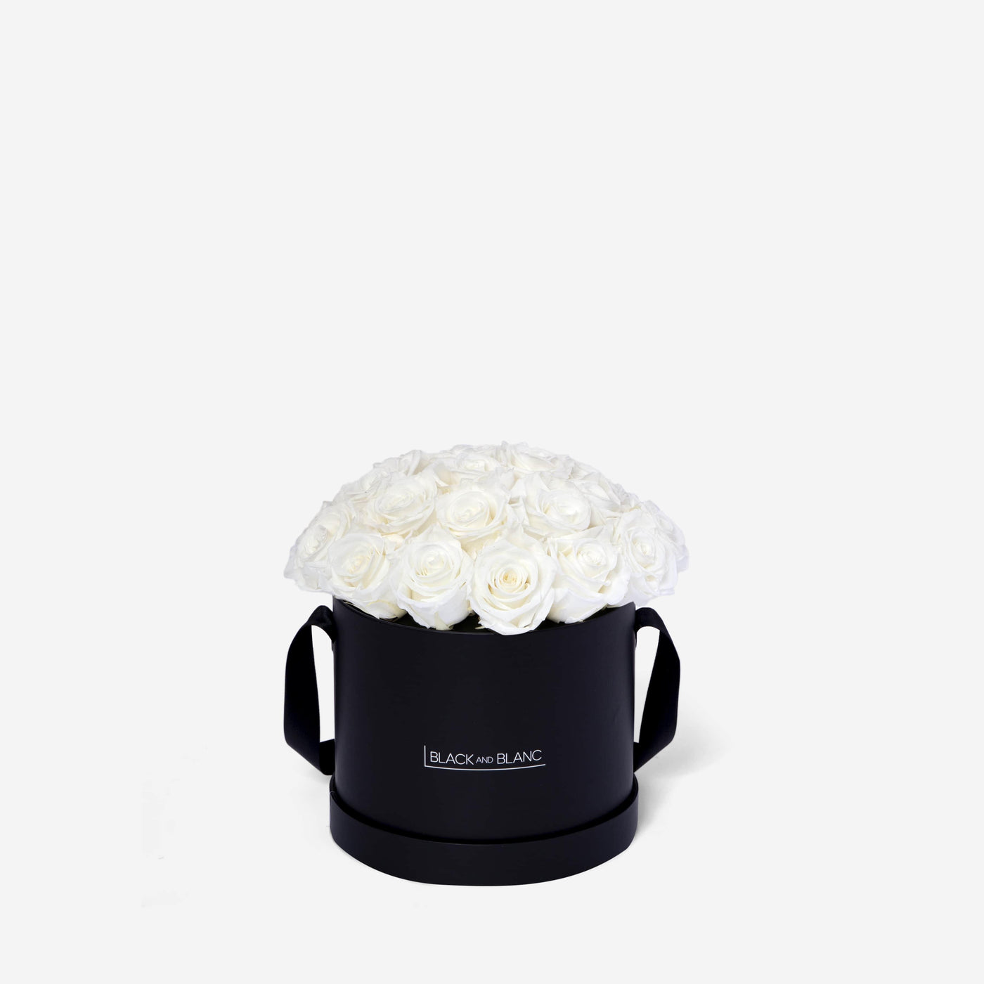 White BouqBox - Infinity Roses - BLACK AND BLANC