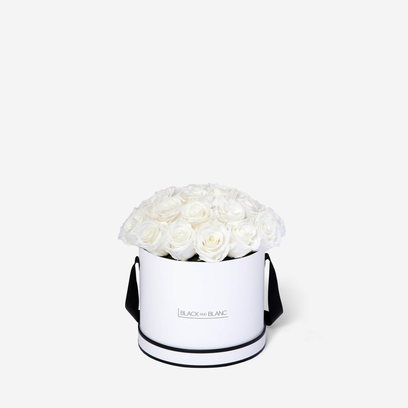 White BouqBox - Infinity Roses - BLACK AND BLANC