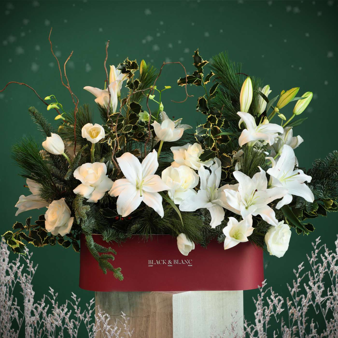 White Christmas in Half Meter Box - Fresh Flowers