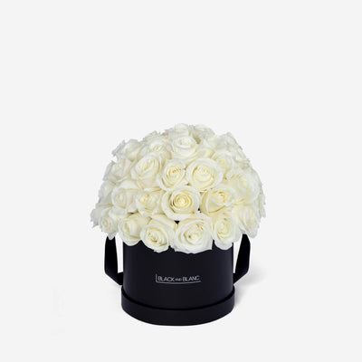 White Dôme in Box - Fresh Flowers - Le Grand / Black - Box