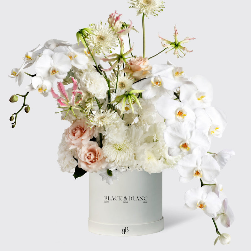 White Eclipse in Bloom - BLACK AND BLANC