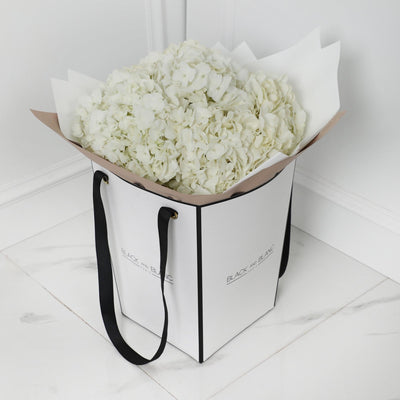 Demoiselle Emile White Hydrangea Bouqs - Fresh Flowers - BLACK AND BLANC