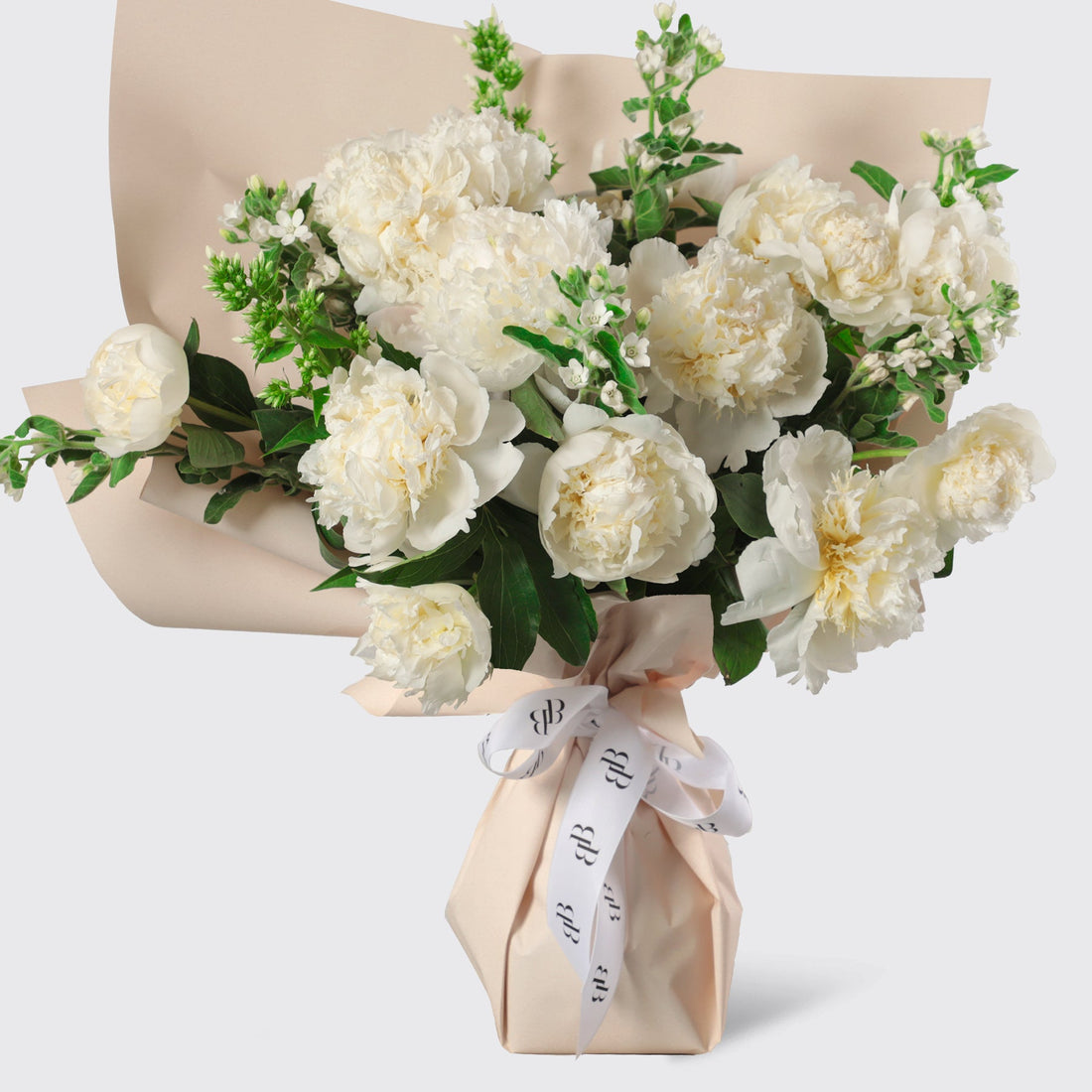 White Peony Bouquet - BLACK AND BLANC