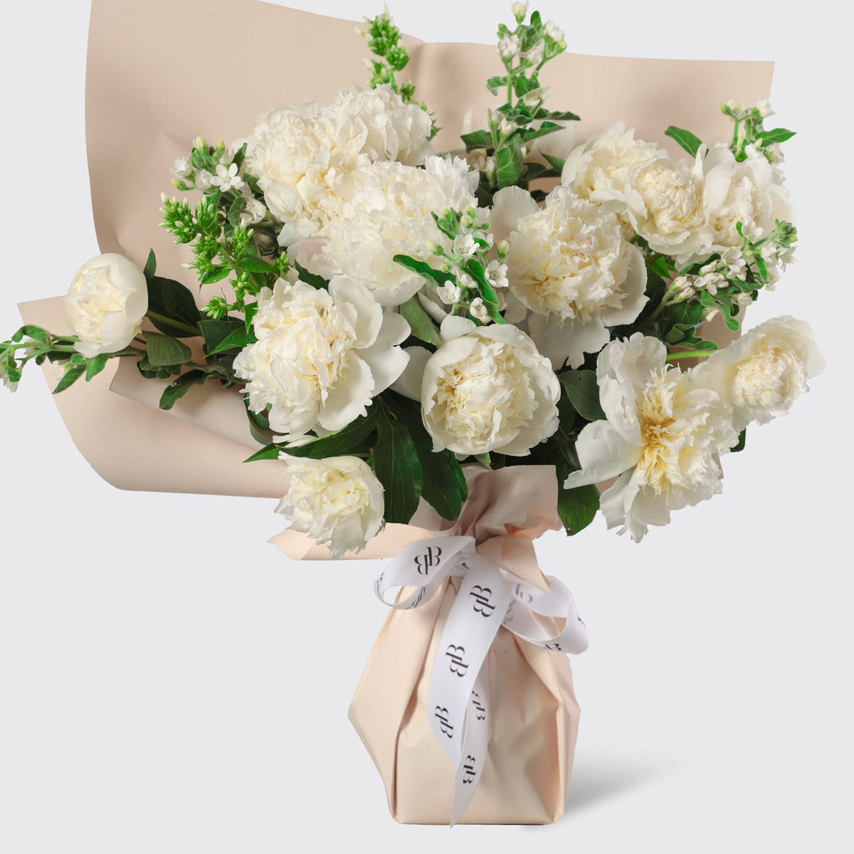 White Peony Bouquet - BLACK AND BLANC