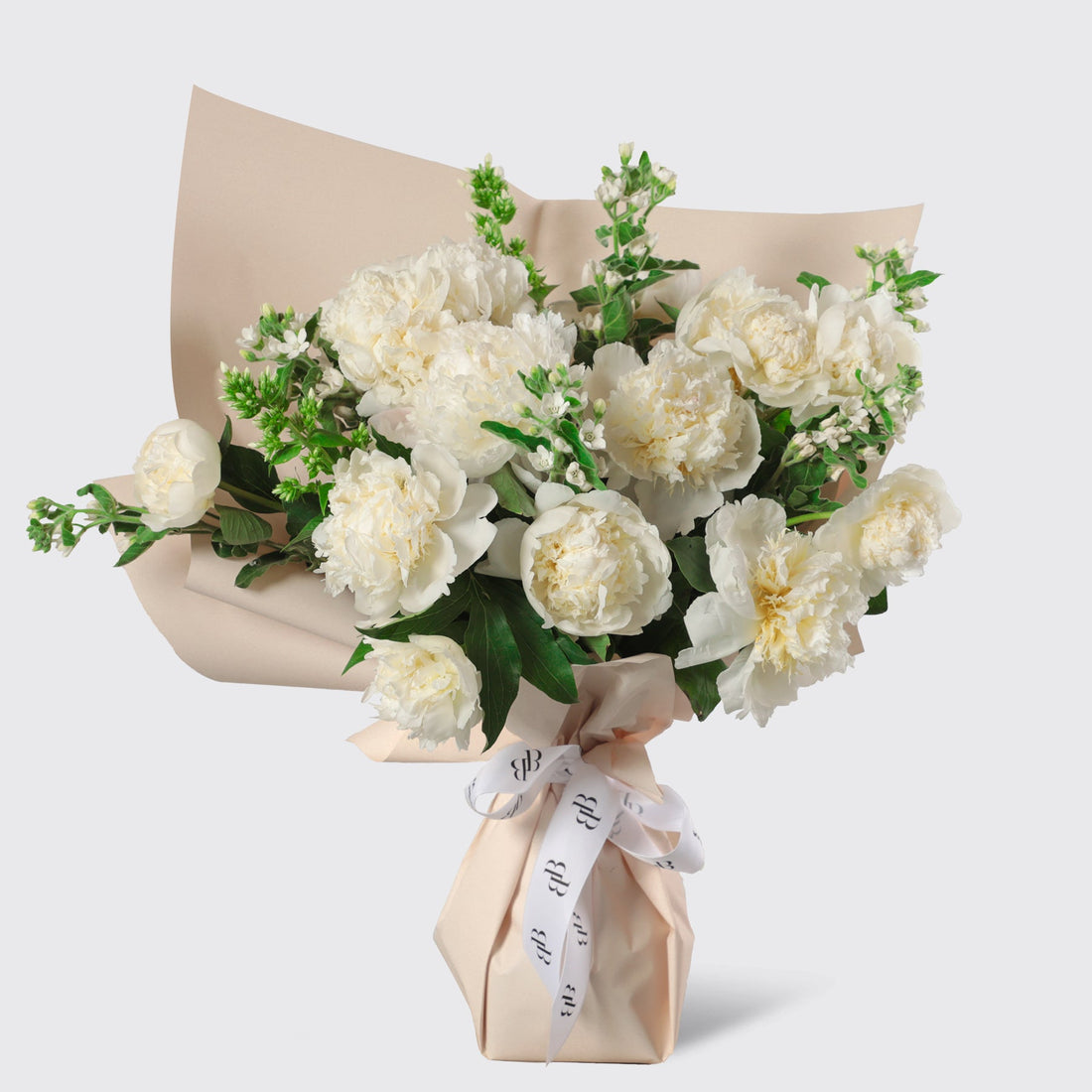 White Peony Bouquet - BLACK AND BLANC