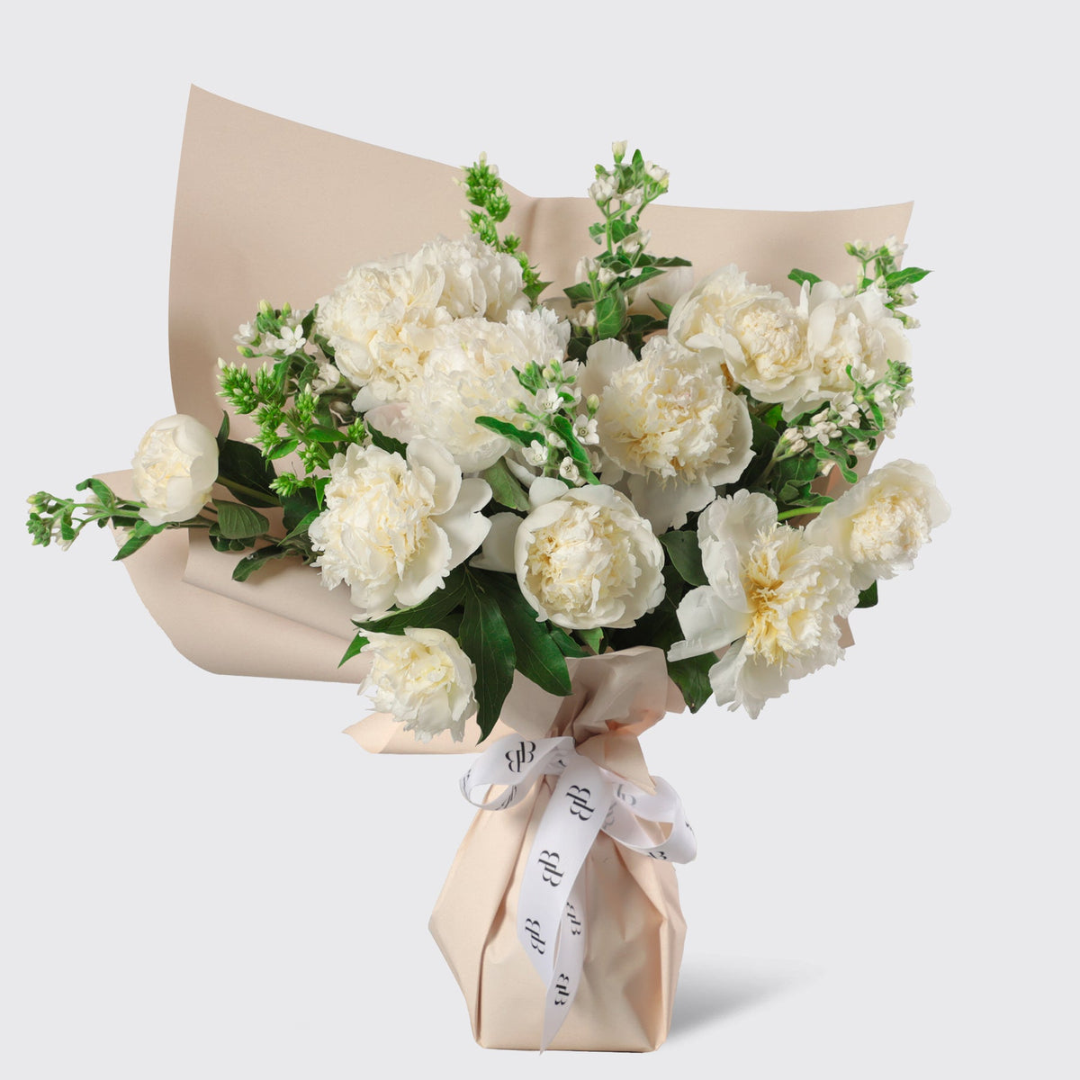 White Peony Bouquet - BLACK AND BLANC