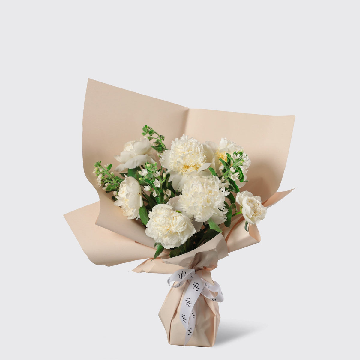 White Peony Bouquet - BLACK AND BLANC