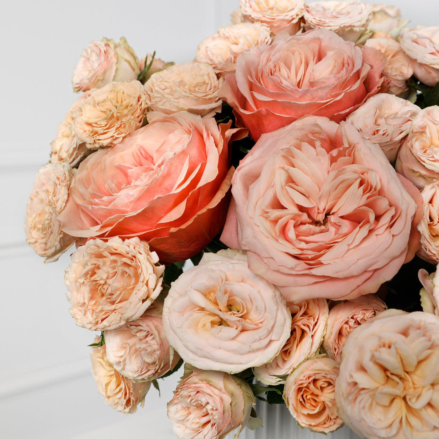 Peach Elegance Vase - Fresh Flowers - BLACK AND BLANC