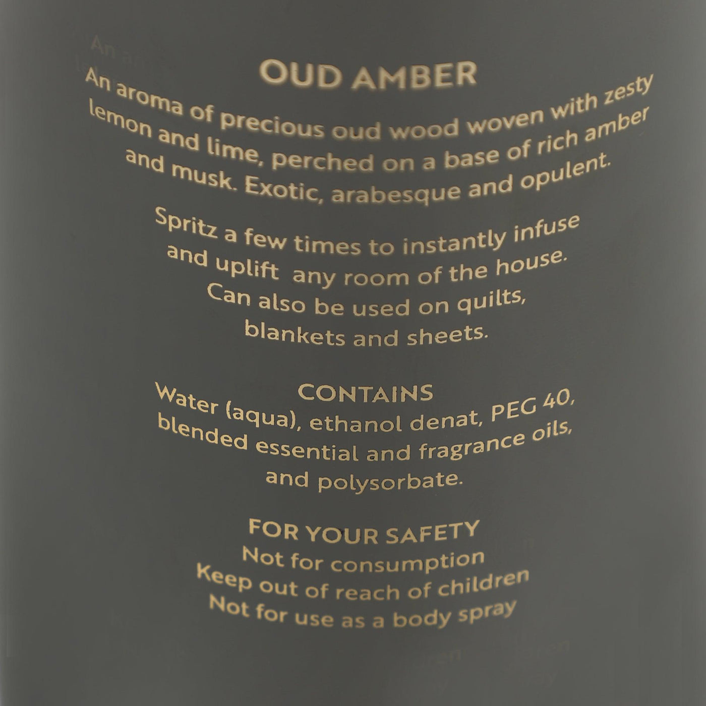 Oud Amber- Room Spray - BLACK AND BLANC